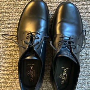 Valentino Men's Black Leather Dress Shoes